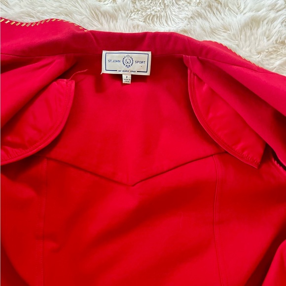 ST. JOHN SPORT Red & Gold Cotton Jacket Size P - Picture 9 of 12